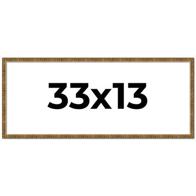 33x13 Frame Gold Kingsley Distressed Solid Wood Picture Frame Width