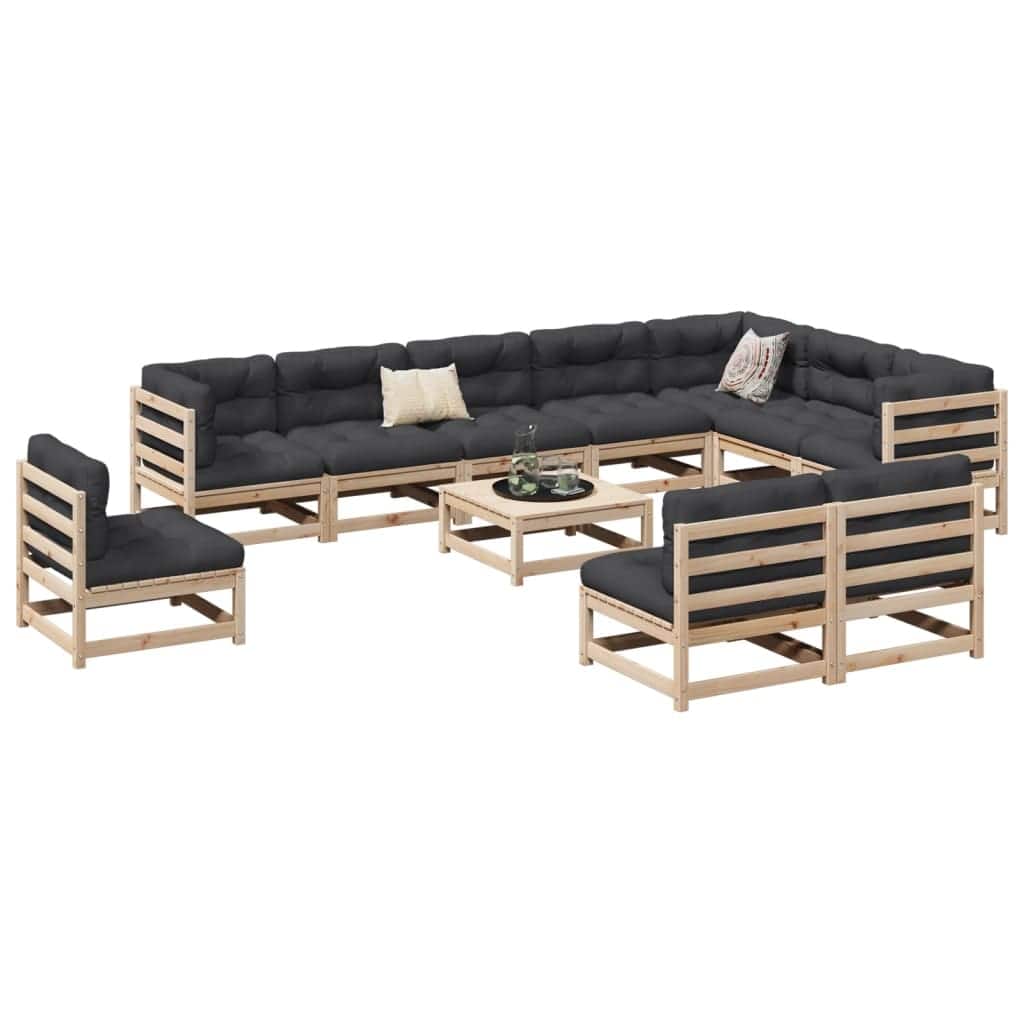 vidaXL Garden Sofa Set Wood Solid Pine Wood Large Modular
