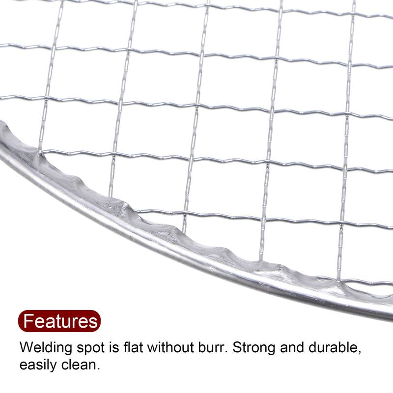 10pcs Round BBQ Grill Net 6.5" Dia Galvanized Iron Barbecue Mesh Mat for Baking