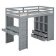 preview thumbnail 6 of 21, Multifunctional Design Full Size Loft bed with Built-in Desk and LED Light