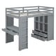 preview thumbnail 6 of 10, Twin Size Loft Bed with Large Shelves, Writing Desk and LED Light