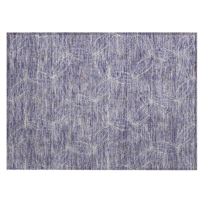 Machine Washable Indoor/ Outdoor Abstract Contemporary Chantille Rug