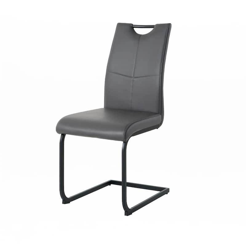 PU Dining Chair living room chair,Side Chair - Gray - Set of 4