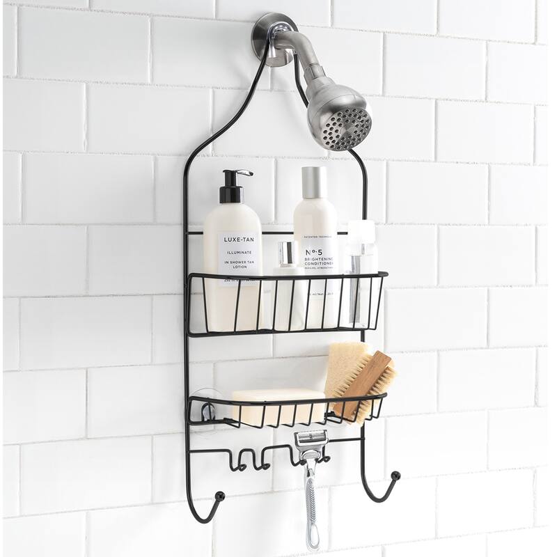 Bath Bliss Contour Shower Caddy in Matte Black