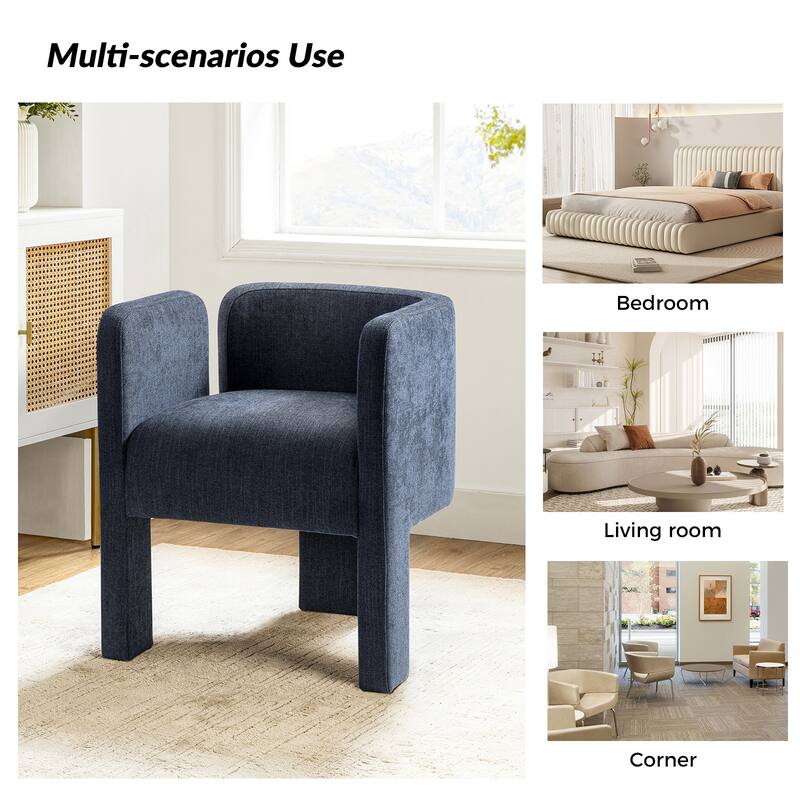 Friedrich Modern Left-facing Cutout Dining Chair with Three-legged Design By HULALA HOME