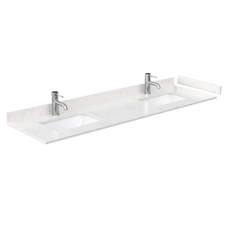 Maroni 72-Inch Light Straw Double Vanity, Cultured Marble Top