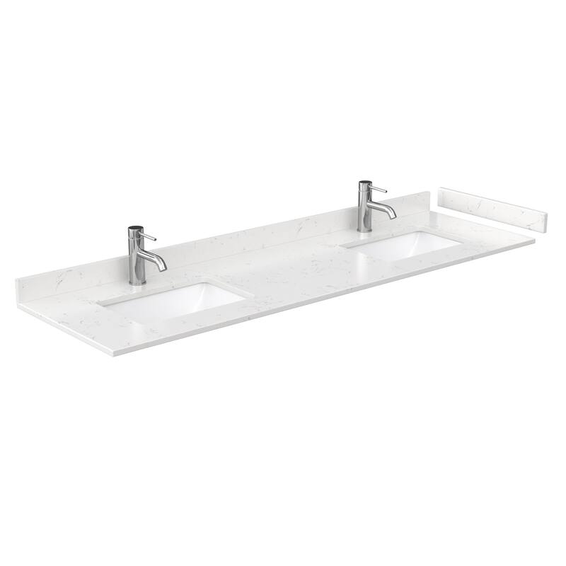 Miranda Double Vanity Set, Cultured Marble Top, 70-Inch Mirror