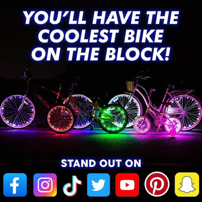 Activ Life LED Bike Wheel Lights (1 Tire, Patriotic), Brighter & Visible for Safety & Style, Batteries Included