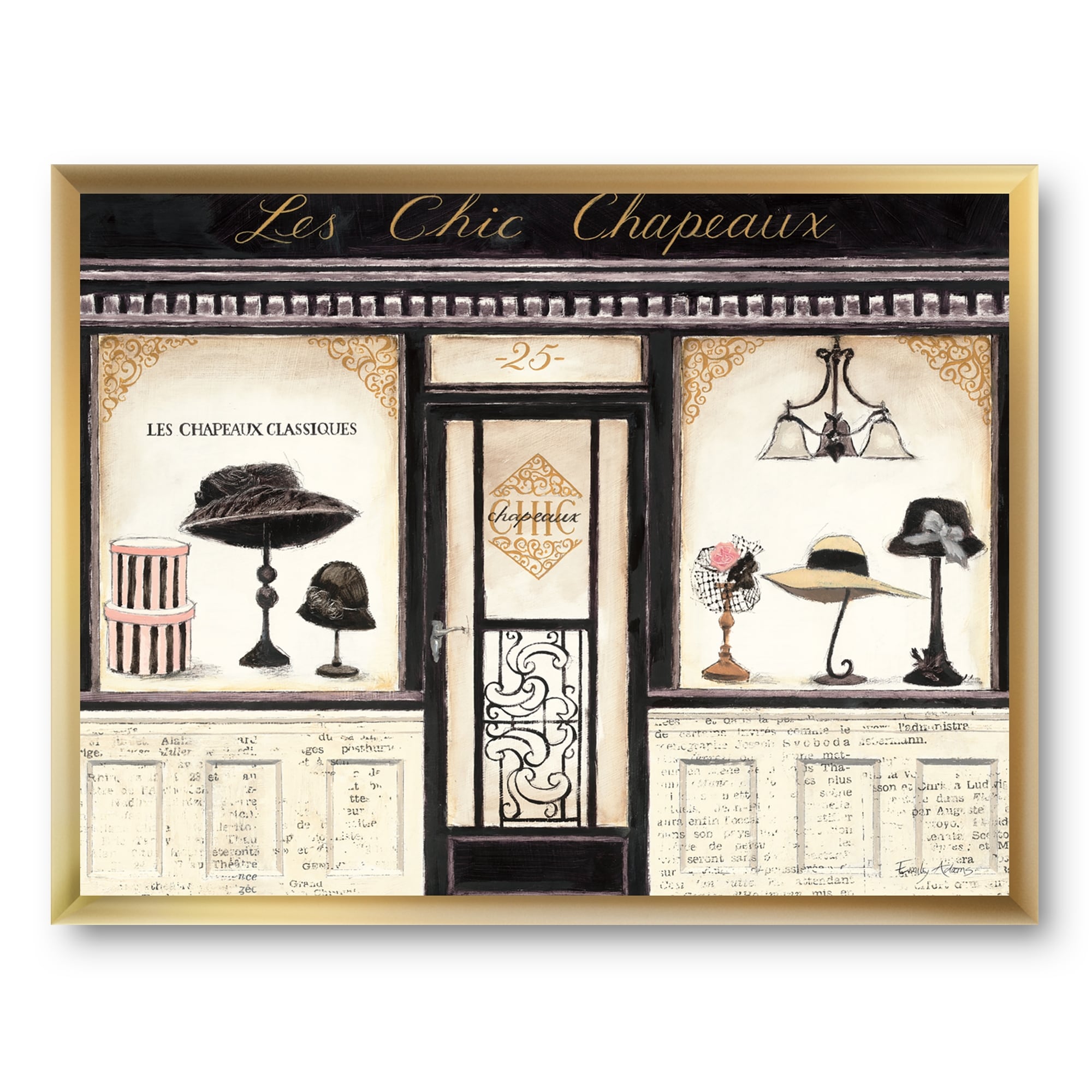 Shop Designart Les Chic Chapeaux French Fashion Fashion Premium Framed Art Print Overstock