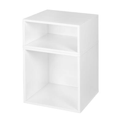 Noble Connect Storage Set- 1 Full Cube/1 Half Cube- White Wood Grain