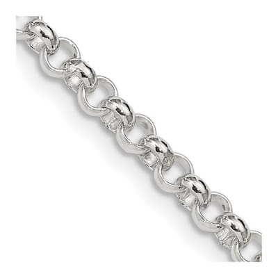 Curata 925 Sterling Silver 4mm Rolo Chain Necklace