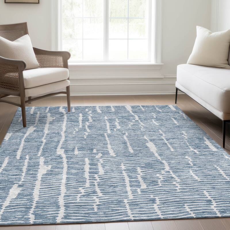 Machine Washable Indoor/ Outdoor Chantille Modern Abstract Rug