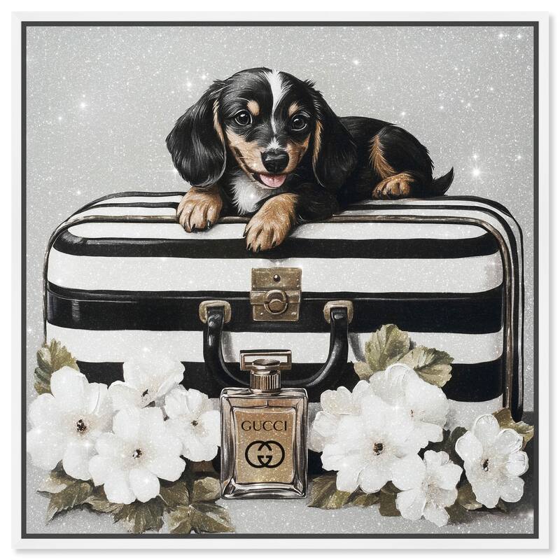 Doxxie Luggage Flowers Canvas by Art Remedy - White - 16" x 16"