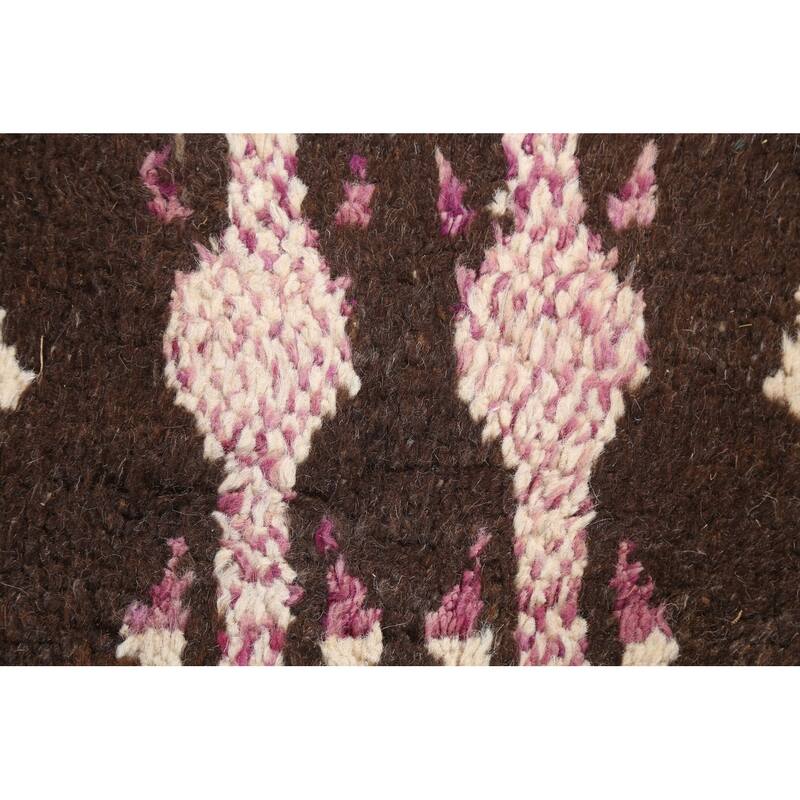Geometric Oriental Moroccan Wool Area Rug Handmade Living Room Carpet - 7'10" x 10'9"