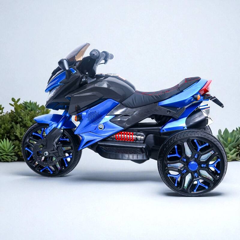 Battery Powered Kids 12V Motorcycle, Ride-On Toy with Lighting Wheels, Music, Training Wheels, and Manual Throttle
