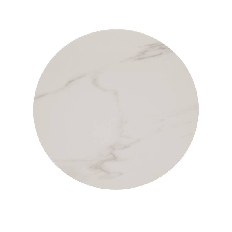 Jurmala Glossy Sintered Stone with Grey Metal Base Tables by iNSPIRE Q Modern