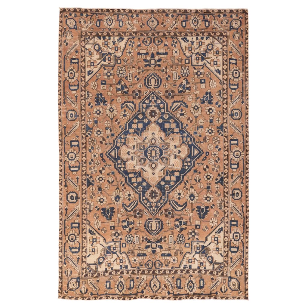 ECARPETGALLERY Hand-knotted Antalya Vintage Copper Wool Rug - 6'6 x 9'9