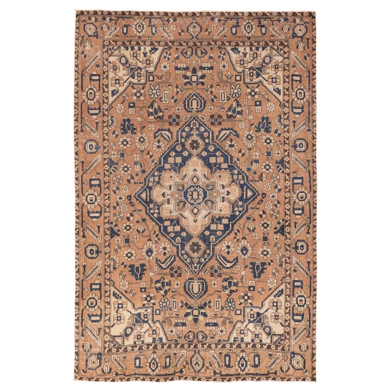 ECARPETGALLERY Hand-knotted Antalya Vintage Copper Wool Rug - 6'6 x 9'9