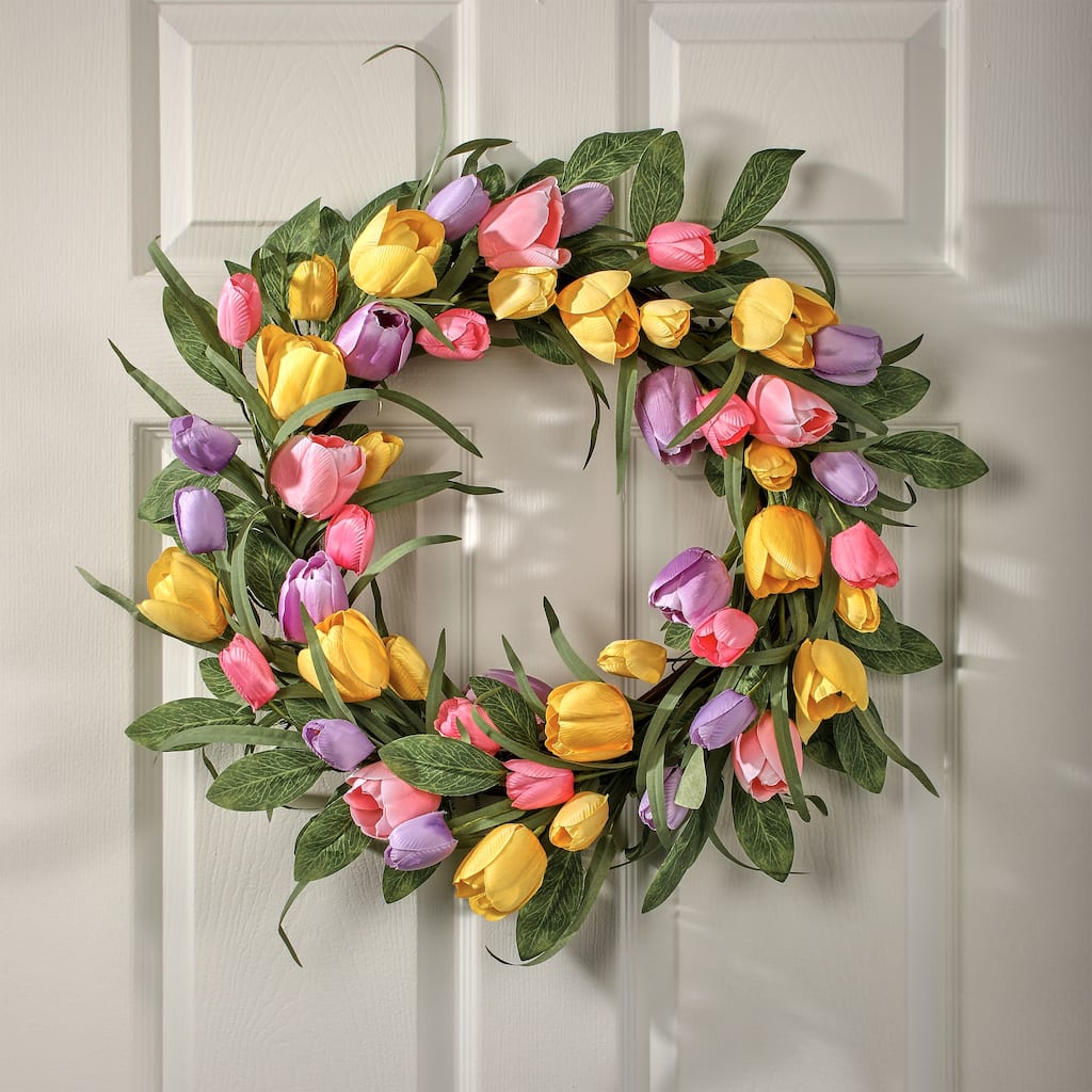 Tulip Garden Wreath 24"
