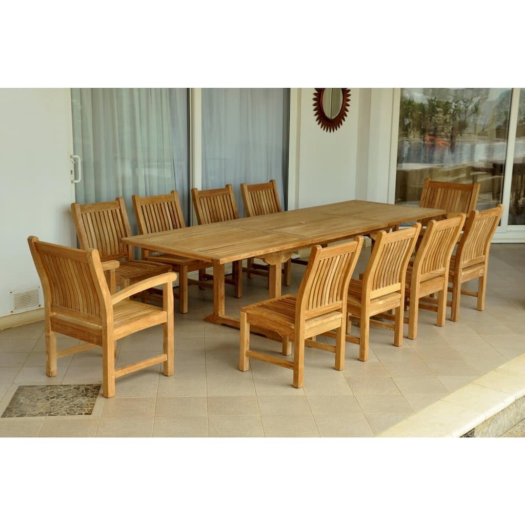 Rectangular Dining Set 11-Piece - Bohemian Style Table & Chairs for Kitchen or Dining Room
