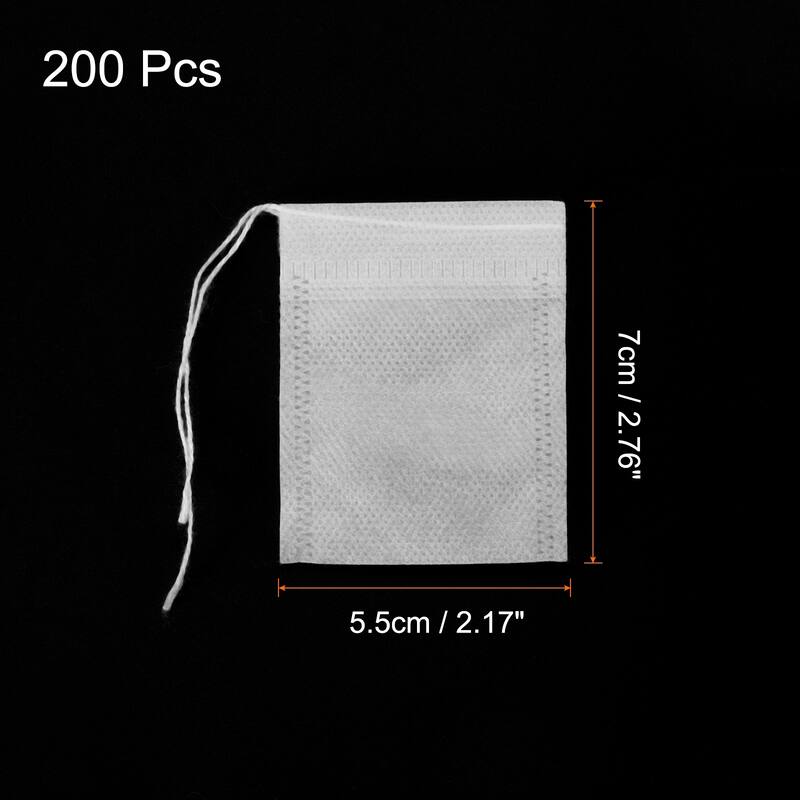 200 Pcs Disposable Tea Bags for Loose Leaf Tea, Tea Filter Bags - White - 2.8" x 2.2"