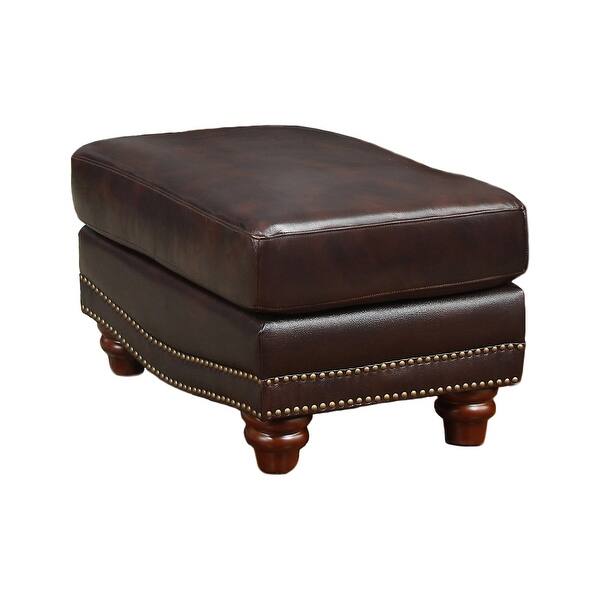 Shop Carter Top Grain Italian Leather Ottoman On Sale Overstock 18007971