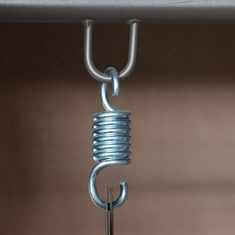 Outsunny Outdoor Patio 3-Person Canopy Cushioned Seat Bench Swing with Included Side Trays & Padded Comfort