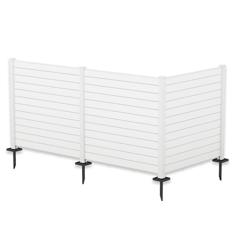 Kozyard 50"W x 47"H Outdoor Privacy Screens Fence Kit for Outside Backyard Patio - White/3 Panels