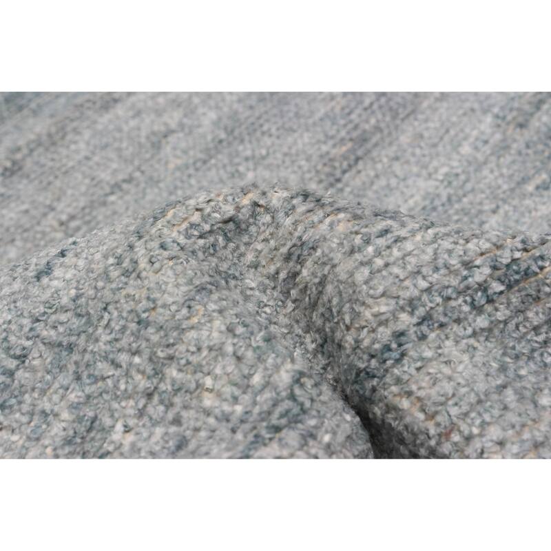 ECARPETGALLERY Hand-knotted Loreto Blue, Grey Silk Rug - 9'8 x 14'8