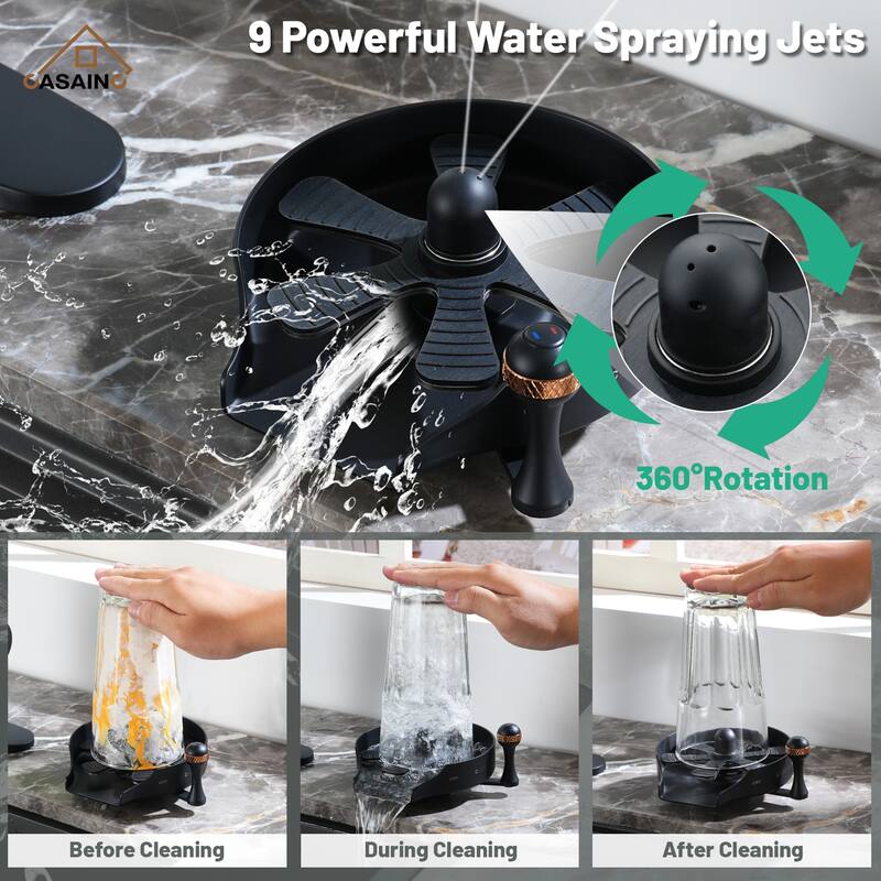 5 in. Kitchen Sink Hot and Cold Glass Rinser