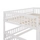 preview thumbnail 12 of 14, Full Over Full Low Bunk Bed with Fence and Ladder for Toddler Kids Teens,Elegant Children Bed,White