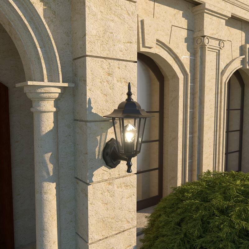 1- Light Outdoor Textured Black Wall Mount Light
