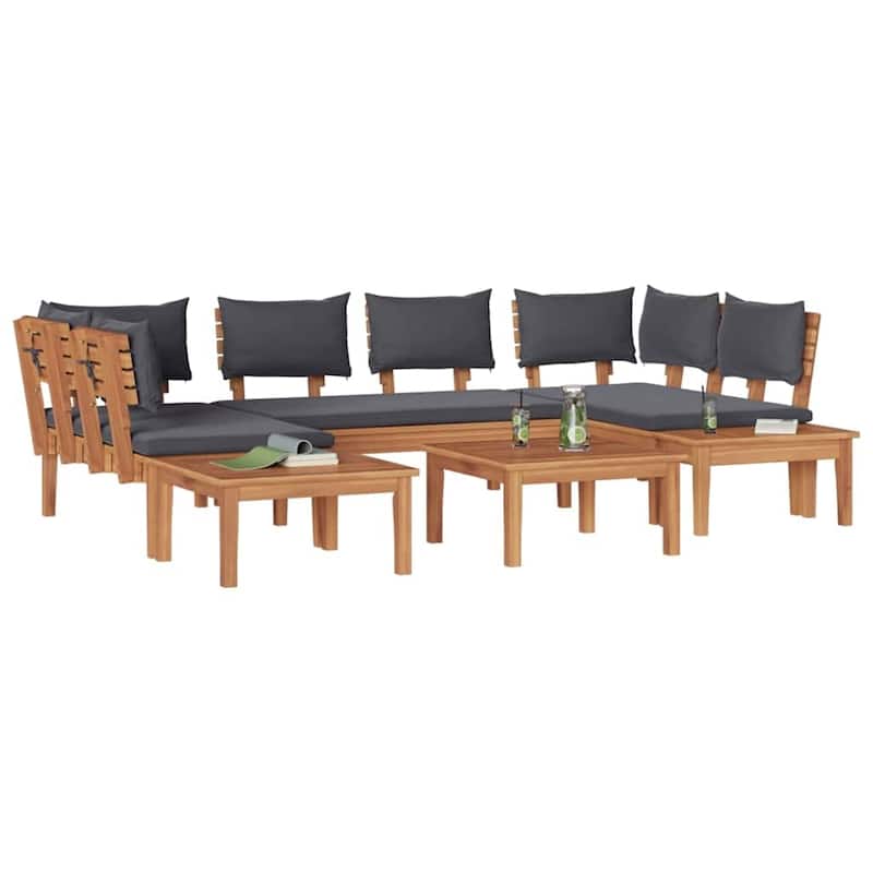 vidaXL Garden Bench Set with Cushion 3/4/5 pcs - 23.6" x 23.6" x 11.8