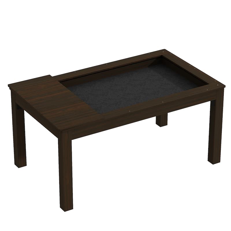 63" Convertible Board Game Table Multi-Purpose Dining & Work Table with Hidden Gaming Surface, Removable Top Panels