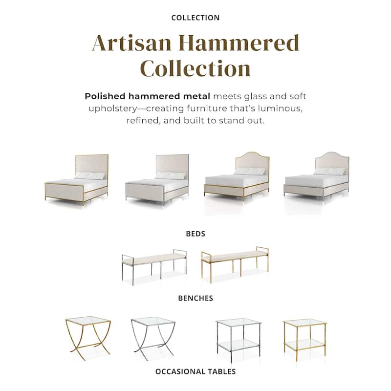 Furniture of America Zayen Modern Hammered Metal Accent Side Table