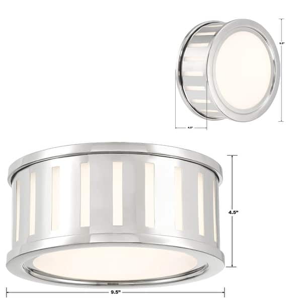 Kendal 2 Light Polished Nickel Flush Mount
