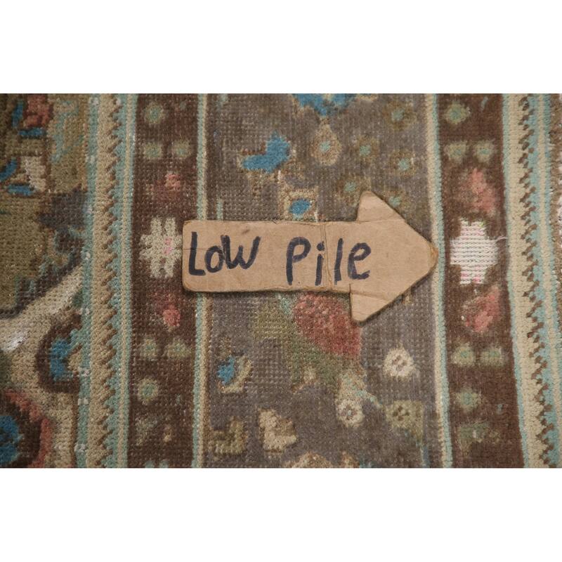 Hand Knotted Oriental 100% Wool Carpet Traditional Floral Green Tabriz Area Rug - 9' 5'' X 6' 4''