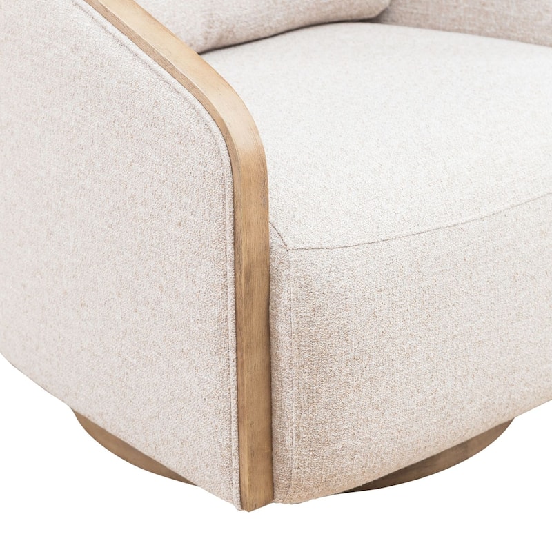 Liberty Furniture Nora Upholstered Swivel Accent Chair -Light Brown, Dark Brown - Width 32" x Depth 35" x Height 32"