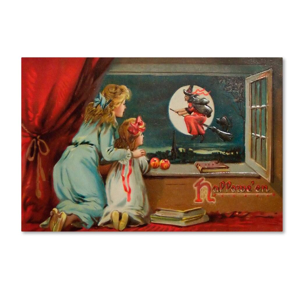 Vintage Apple Collection 'Halloween Out The Window' Canvas Art