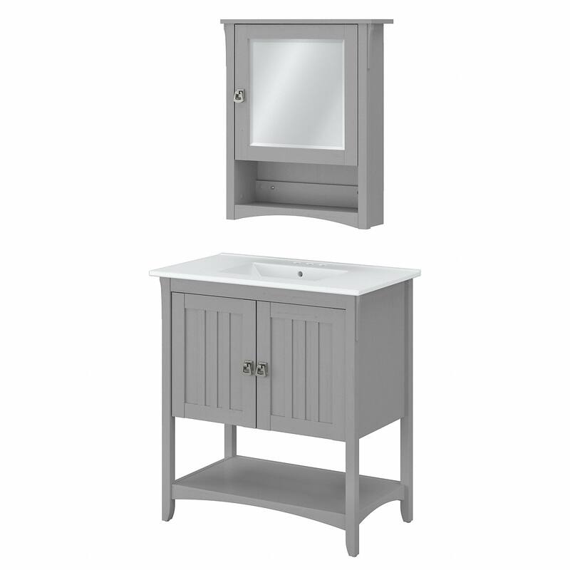 Salinas 32W Bathroom Vanity Sink & Medicine Cabinet by Bush Furniture