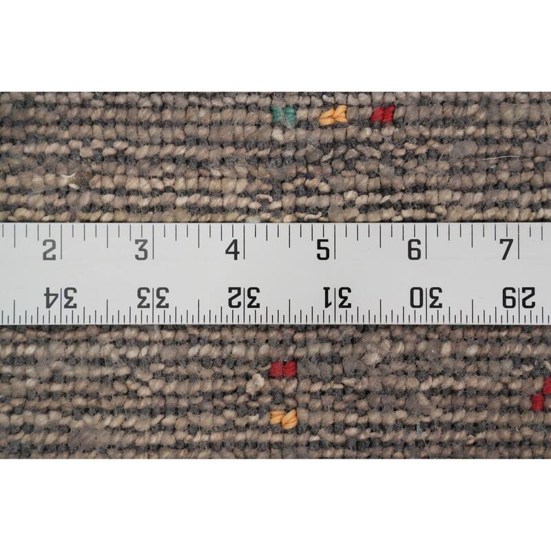 Hand Knotted Oriental Viscose Silk Carpet Tribal Animal Pictorial Greys & Charcoal Gabbeh Area Rug - 11' 8'' X 4' 11''