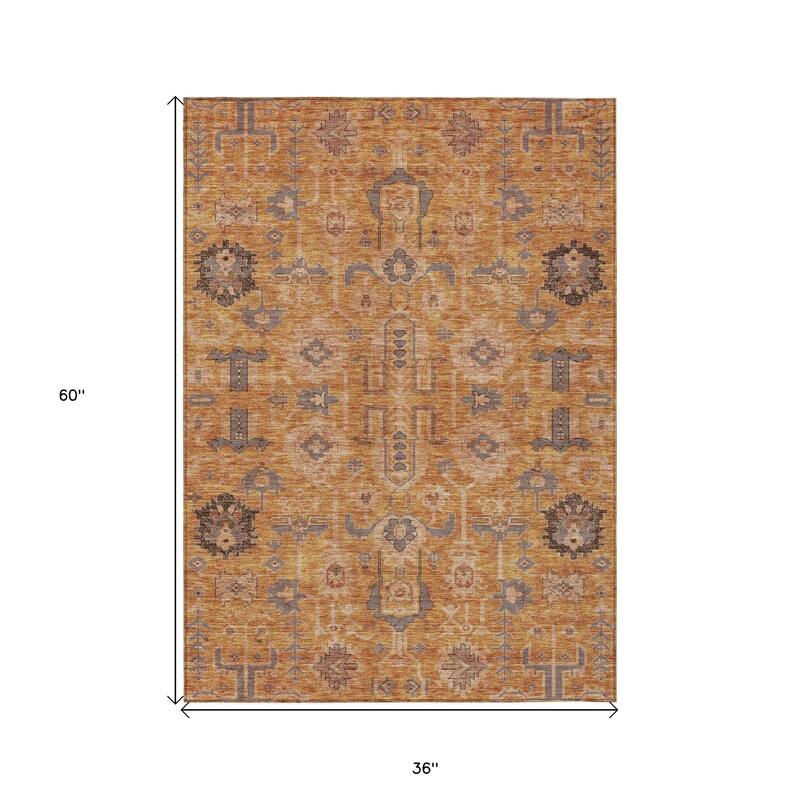 HomeRoots Oriental Traditional Rectangle Outdoor Rug