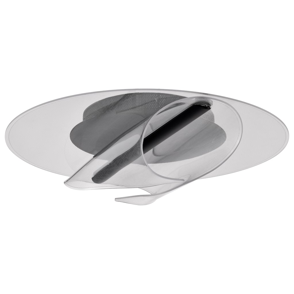 Geneva - 18 Inch LED Flush Mount - Matte Black - Silk Screened Acrylic Lens