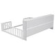 preview thumbnail 18 of 35, Toddler Floor Storage Bed with Bedside Bookcase, Shelves, Fence Guardrails, No Door, No Slats for Boys Girls Children's Room