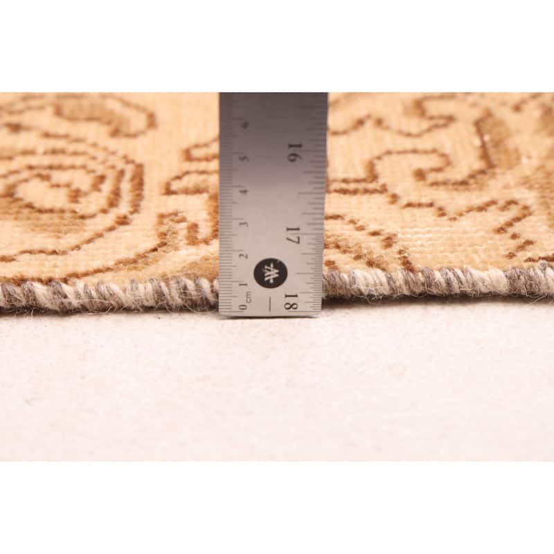 ECARPETGALLERY Hand-knotted Antalya Vintage Cream Wool Rug - 2'5 x 15'7