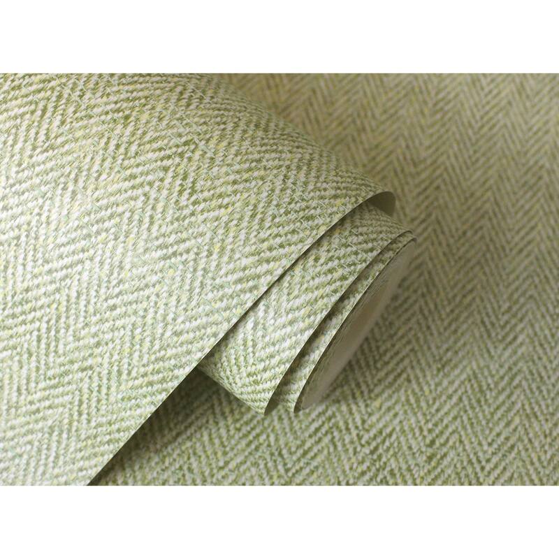 Fine Decor Theo Light Green Chevron Wallpaper