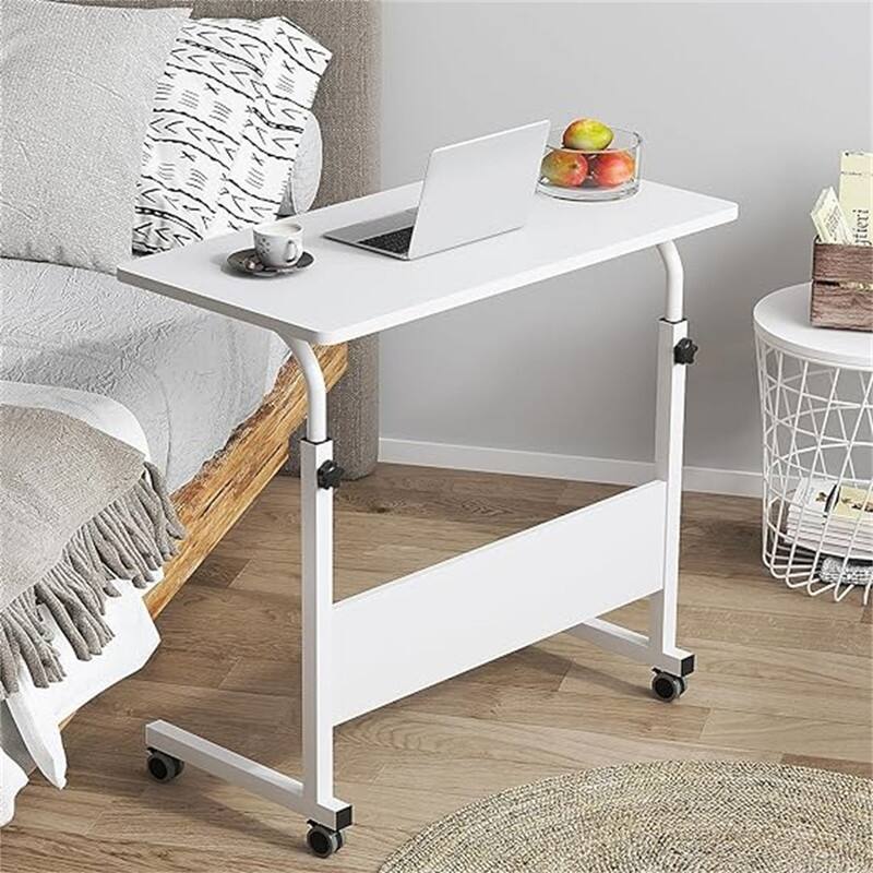 Rolling Desk Adjustable Standing Desk - White