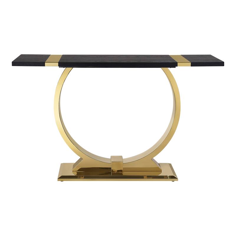 Furniture of America Carra Modern 3-Piece Stainless Steel O-Shaped Trestle Base Coffee Table Set