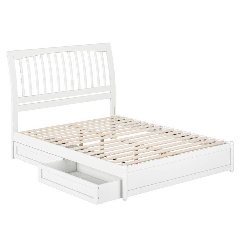 Roslyn Platform Bed with Panel Footboard and Storage Drawers