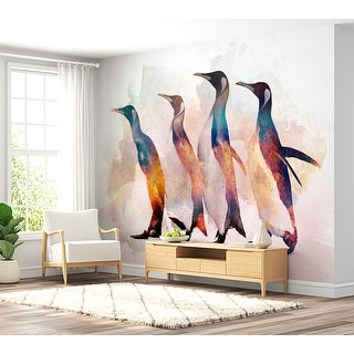 Peel & Stick Animal Wall Mural - Penguins Wandering - Removable ...